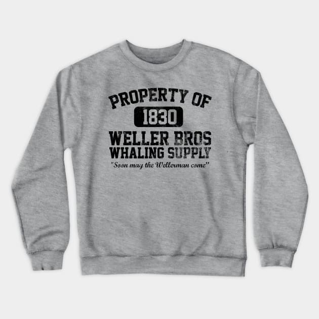 Property of Weller Brothers Black Distressed Crewneck Sweatshirt by dystopic